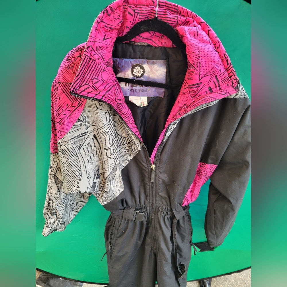 Pink and Black Retro Snowsuit
